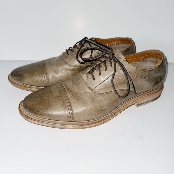 Frye Paul Bal Cap Toe Taupe Oxford Sz 11 Lace Ups - Picture 2 of 11